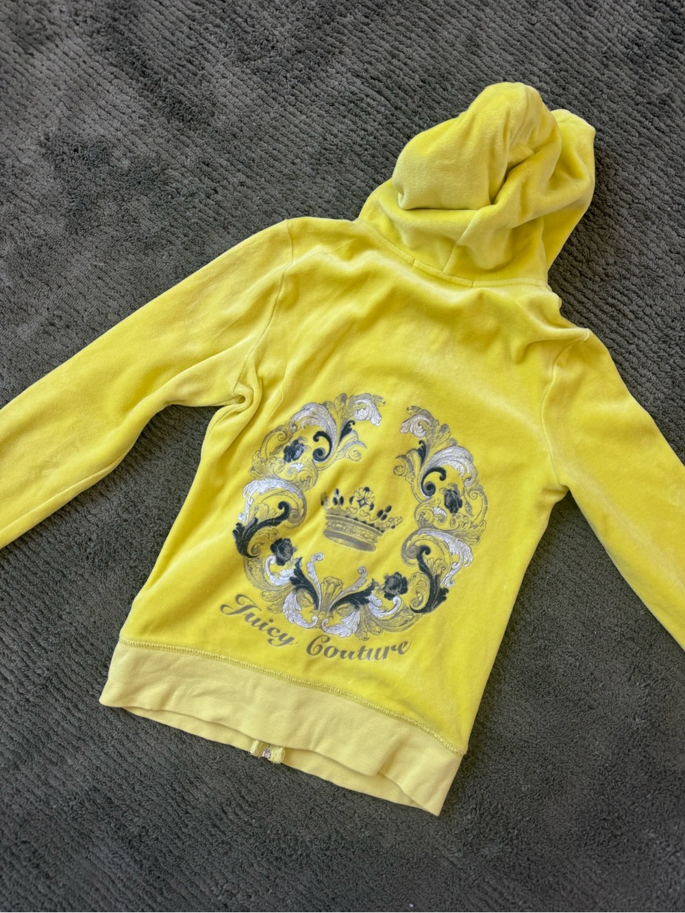 Juicy Couture lime Yellow Velour Hoodie